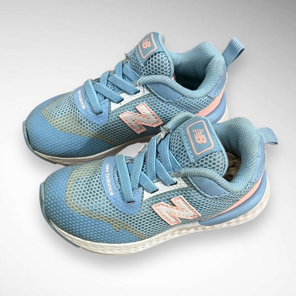 NEW BALANCE Infant Toddler Blue White Pink Sneakers Size‎ 6.5